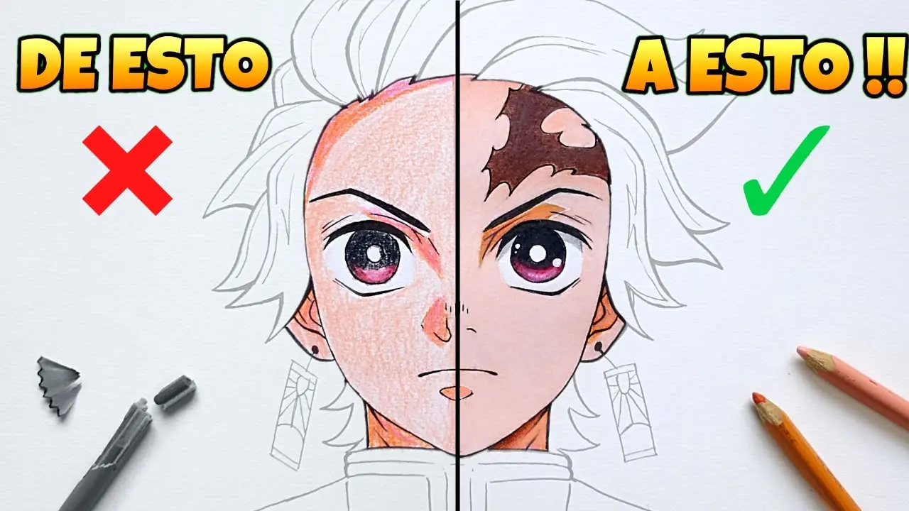 como colorear anime con lapices de colores - Cómo se utiliza la técnica de lápices de colores
