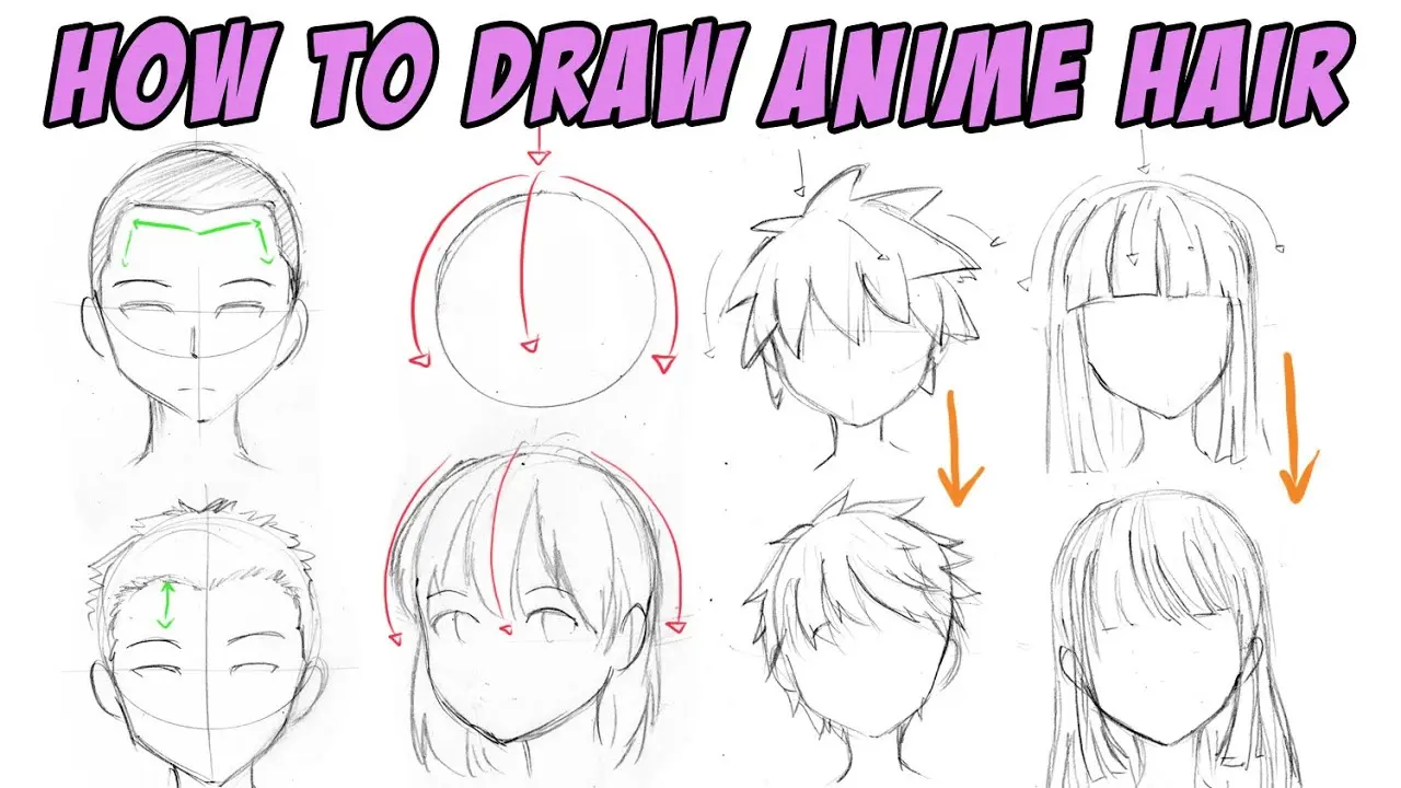 Cómo dibujar cabello anime paso a paso - How do you draw real hair step by step how to draw hair anime step by step - How do you draw real hair step by step