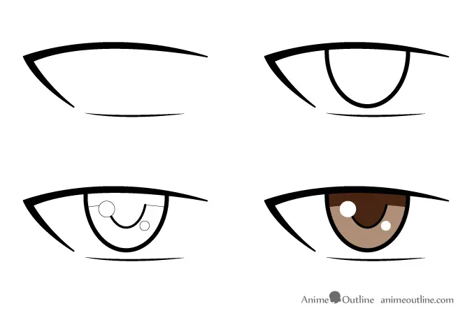 Cómo dibujar ojos de chico anime enojado - How to draw anime eyes male angry how to draw anime boy eyes - How to draw anime eyes male angry