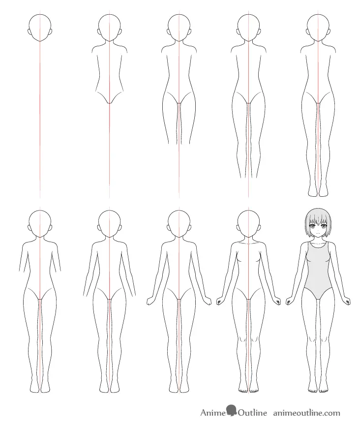 Anime Body Sketch Female: Guía Completa para Dibujar - How to draw anime girl body proportions anime body sketch female - How to draw anime girl body proportions