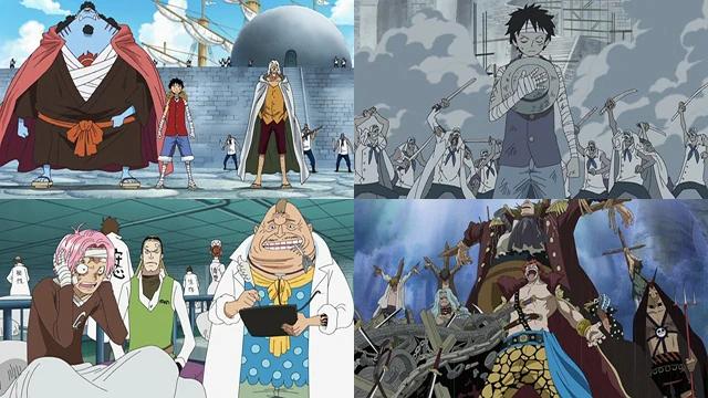 arco de marineford capitulos anime - Qué capítulo es donde Luffy llega a Marineford