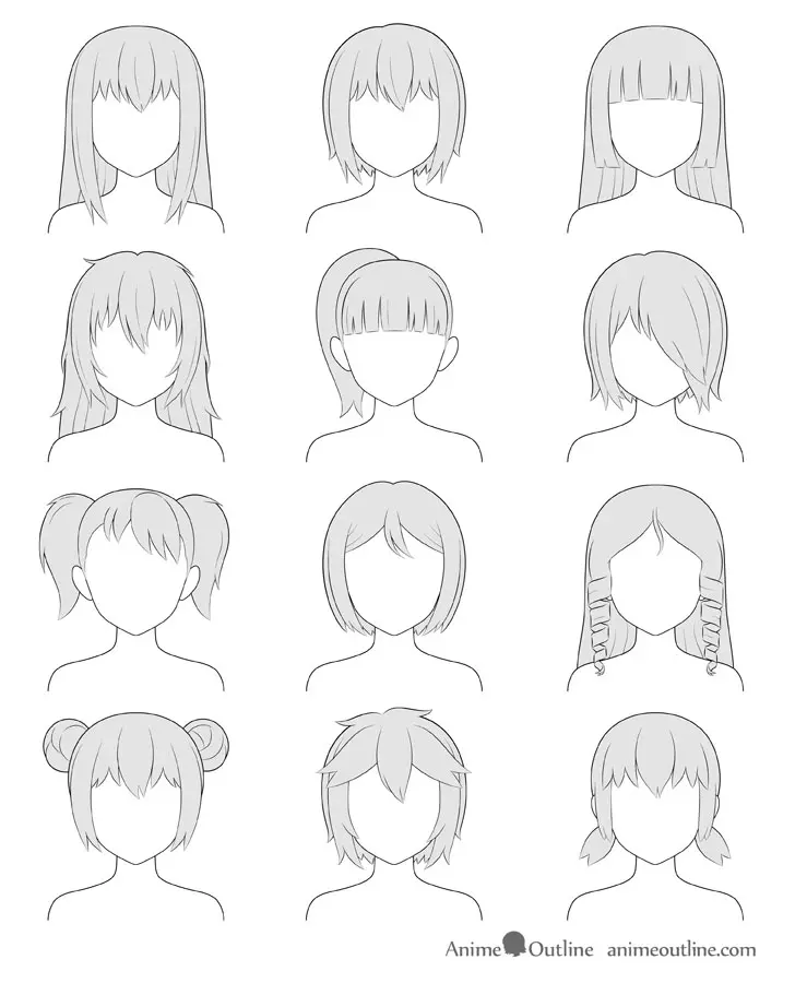 anime haircuts female - What is the most common anime girl hair