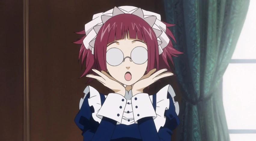 meyrin anime - Why does Mey-Rin wear glasses